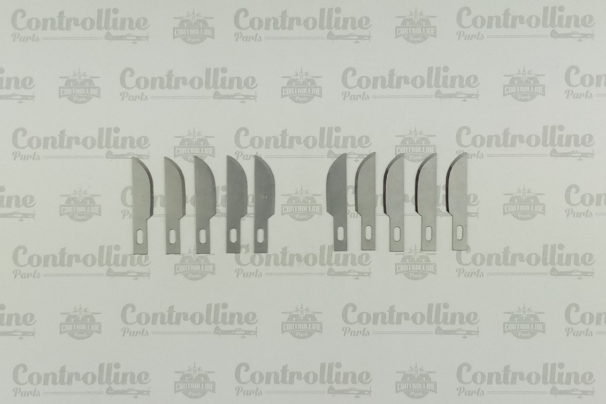 10 rounded off spare blades for K2 aluminum knife.